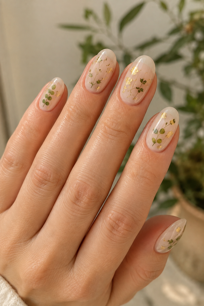 Virgo Botanical Pressed-Leaf Nails